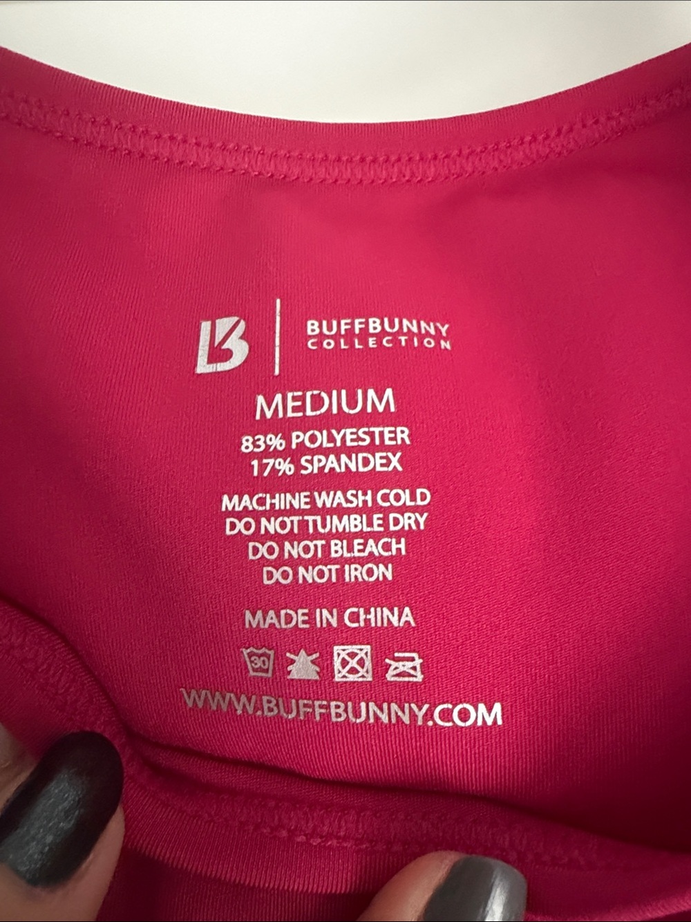 BuffBunny Raspberry High-Neck Athletic Crop - Picture 3 of 3